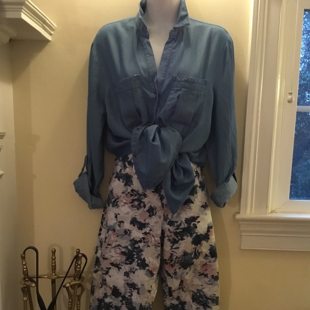 Cropped Flower Jeans